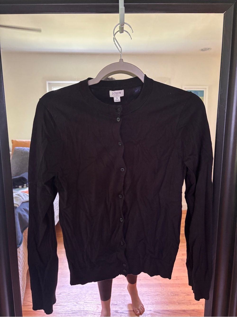 J. Crew Black Button-Front Cardigan